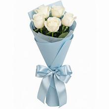 Букет 5 Белых роз Проуд в Волжском Самарской области