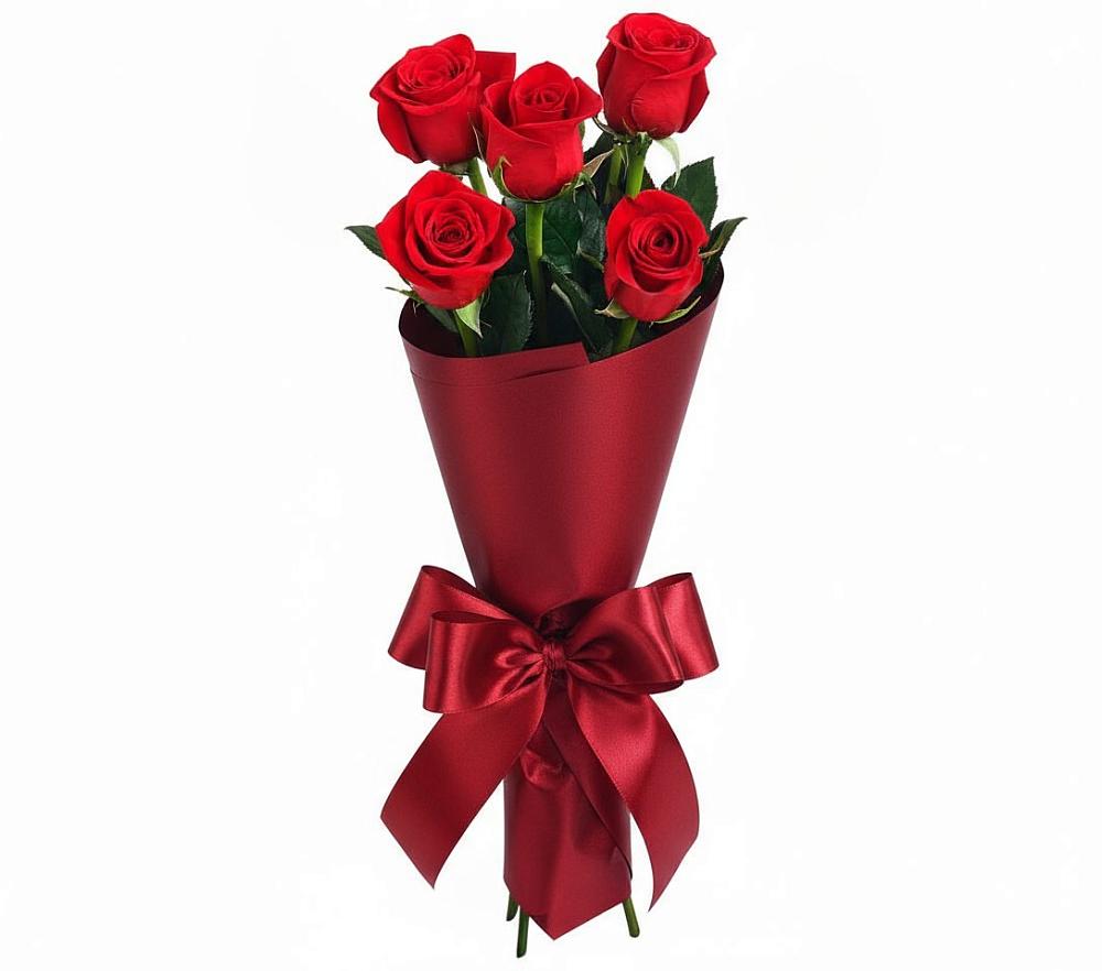 Букет 5 Красных роз Эдлесс Лав в Волжском Самарской области
