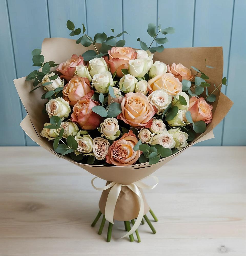 Букет цветов из: Альстромерии и Розы в Волжском Самарской области