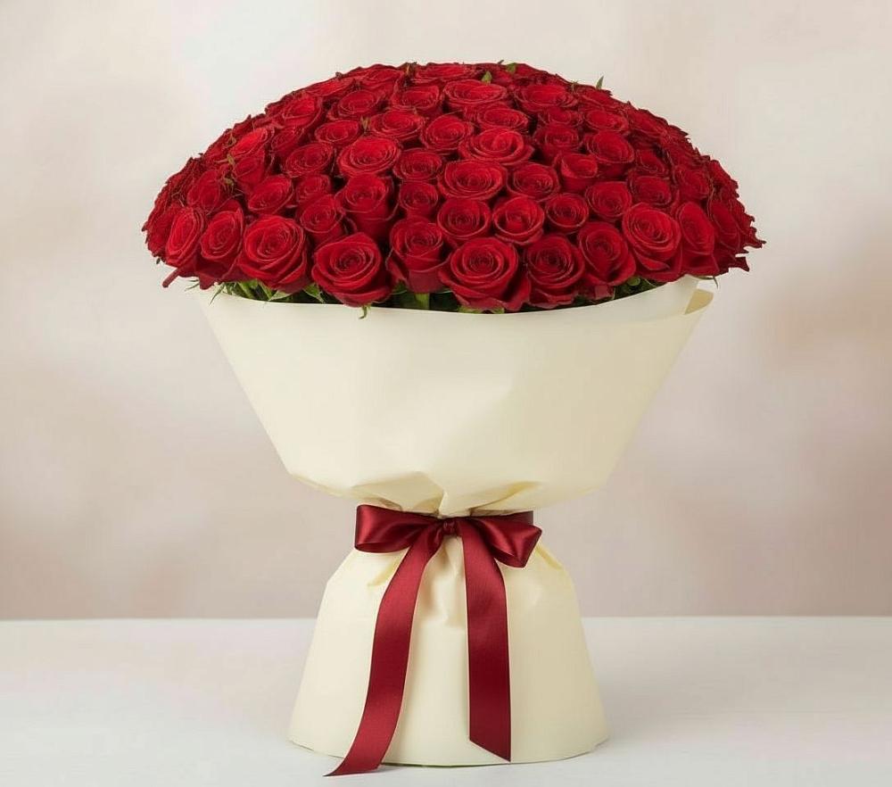 Букет 101 Красная роза Милано в Волжском Самарской области