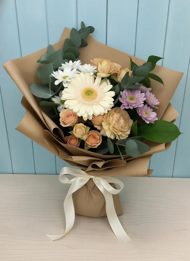 Букет цветов из: Герберы и Хризантемы в Волжском Самарской области