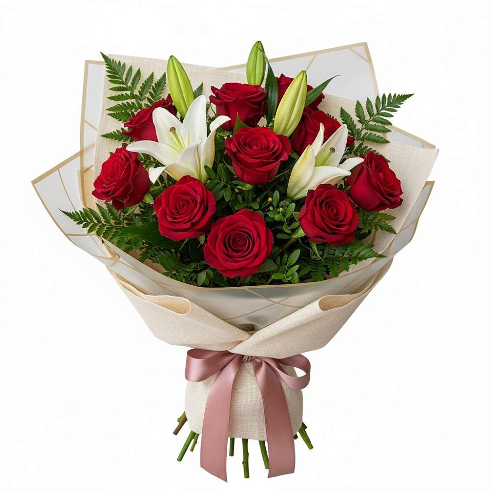 Букет цветов из: Лилии и Розы в Волжском Самарской области