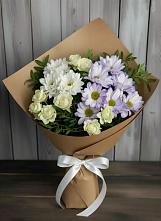 Букет цветов из:  Хризантемы и Розы в Волжском Самарской области