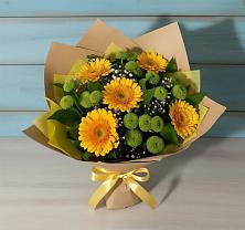 Букет цветов из:  Герберы и Хризантемы в Волжском Самарской области