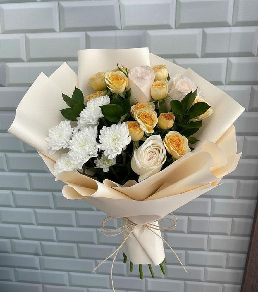 Букет цветов из: Розы и Хризантемы в Волжском Самарской области