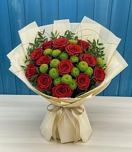 Букет цветов из:  Розы и Хризантемы в Волжском Самарской области