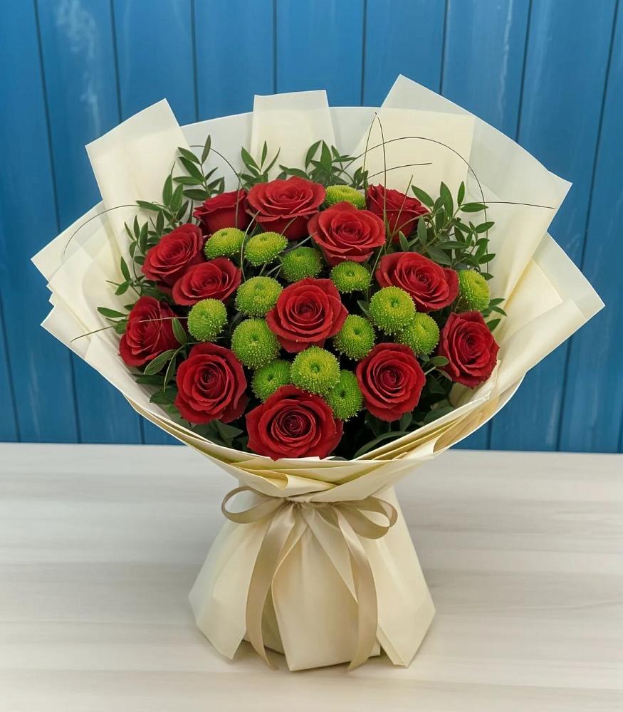 Букет цветов из: Розы и Хризантемы в Волжском Самарской области