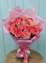 Букет 15 Розовых роз Равель в Волжском Самарской области